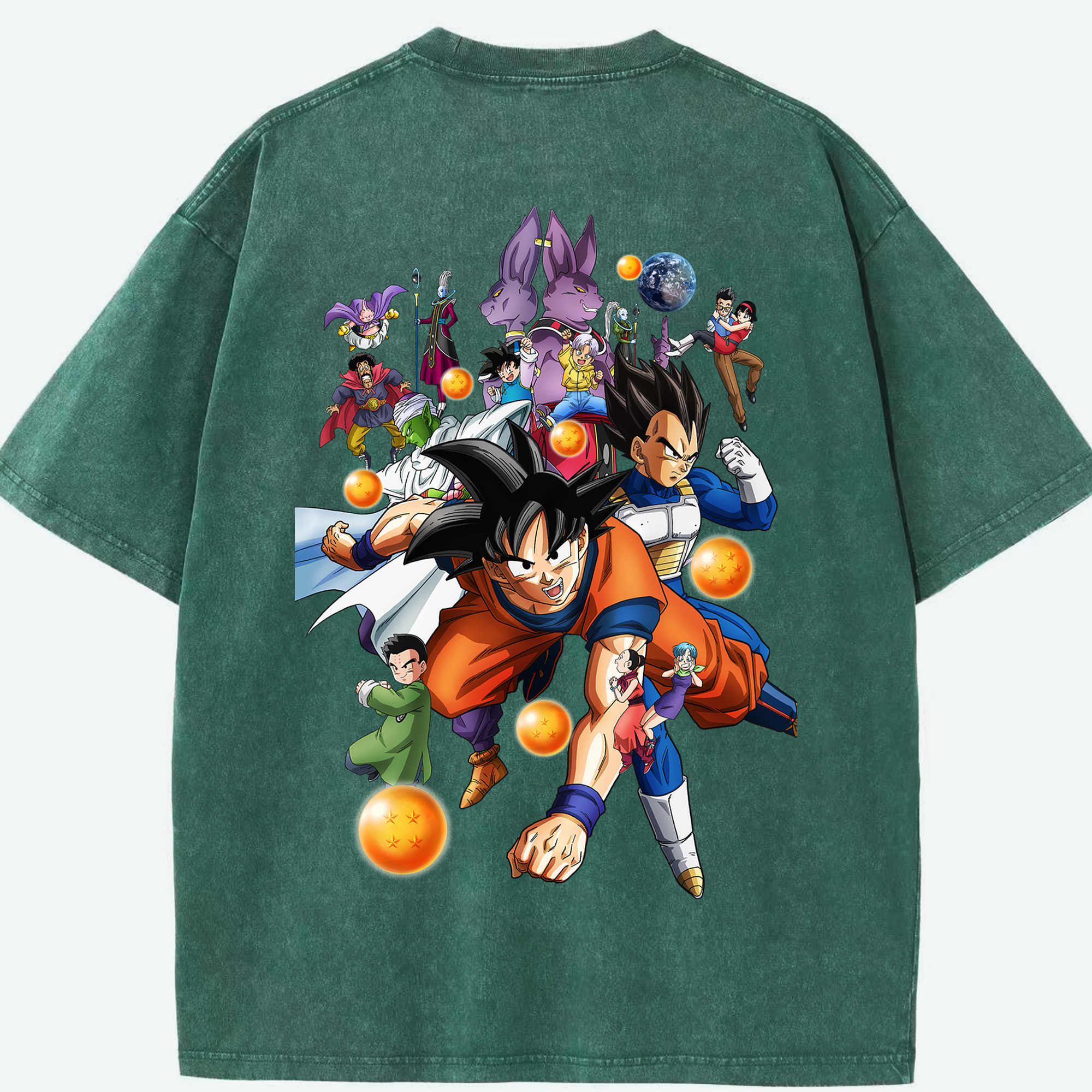 （画像用） ドラゴンボール DRAGON BALL 綿100% ヴィンテージ風 半袖Tシャツ（背面プリント）